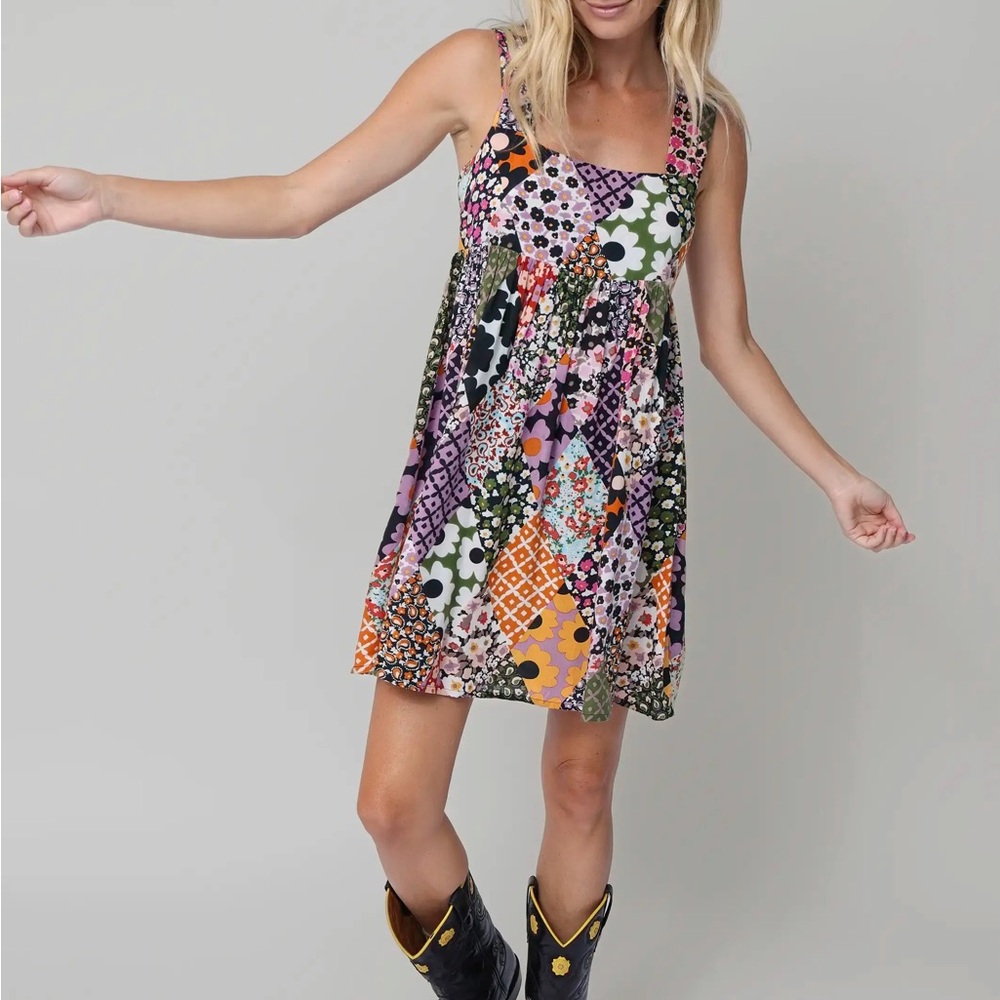 Natural Life Patchwork Sleeveless Dress